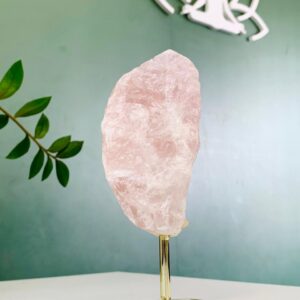 Quartzo Rosa Bruto com base